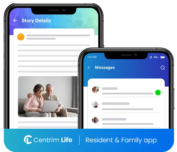 centrim life Aged Care consumer engagement app screen